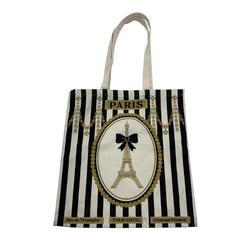 Paris ❤️ Canvas Tote Black/Cream/Gold